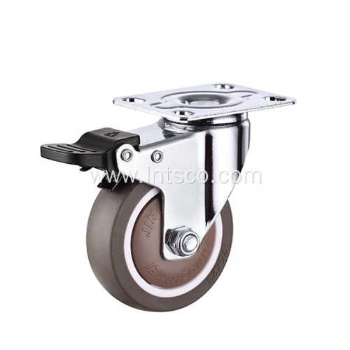 Furniture TPR Soft Rubber Caster Wheels Brake